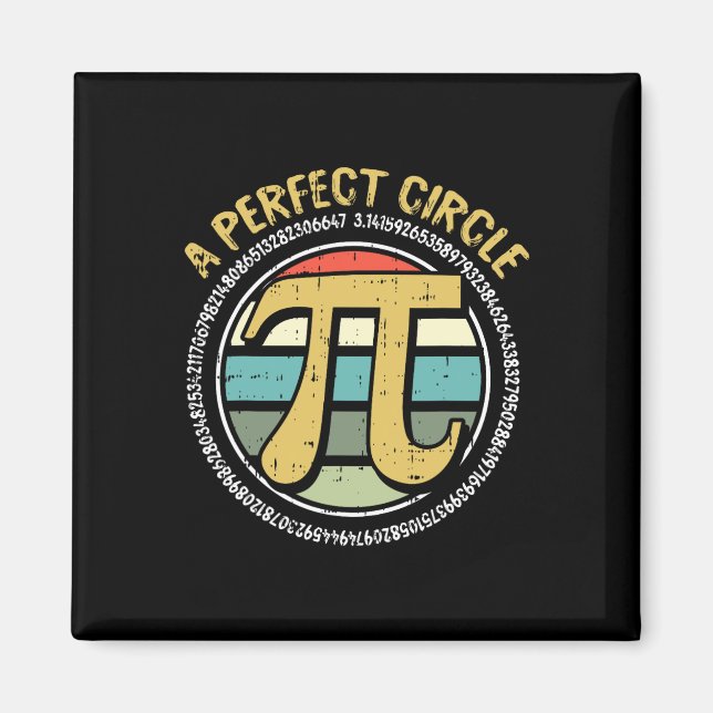 Imán Perfecto Círculo Pi Day Símbolos Retro Math Número (Frente)