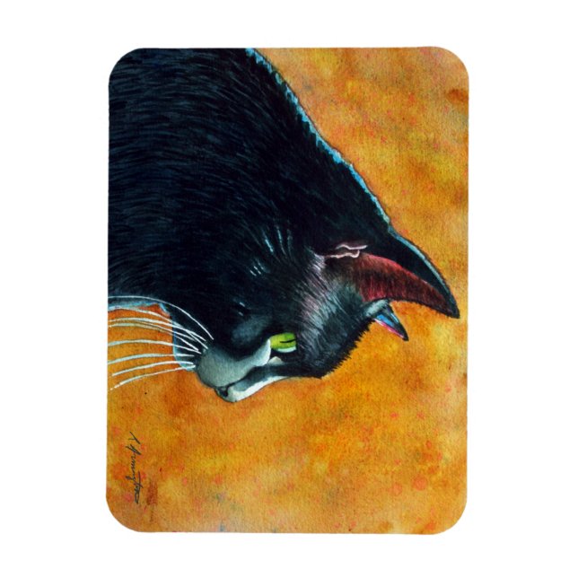 Imán Perfil de gato negro (Vertical)