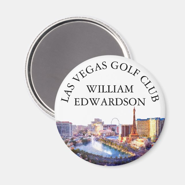 Imán Perfil de Golf Personalizado del Horizonte de Las  (Anverso/Reverso)