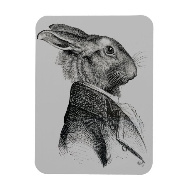 Imán Perfil de retrato de conejo (Vertical)