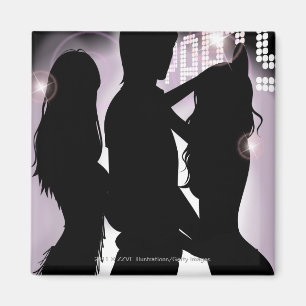 Imán Perfil de un baile del hombre con las mujeres en