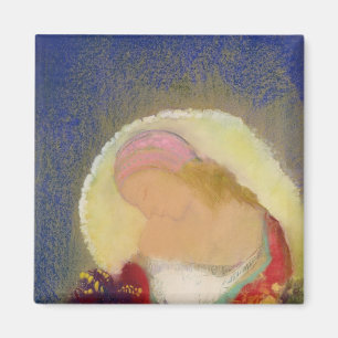 Imán Perfil de un chica con las flores, c.1900