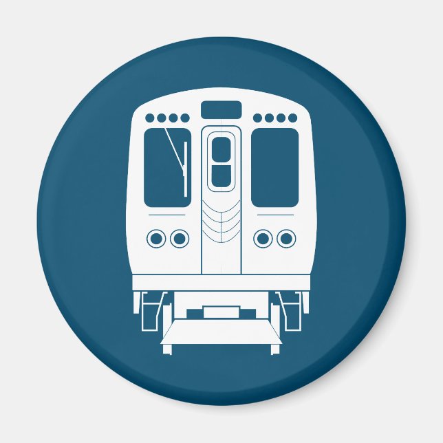 Imán Perfil "L" de Chicago Blanco sobre fondo azul (Frente)