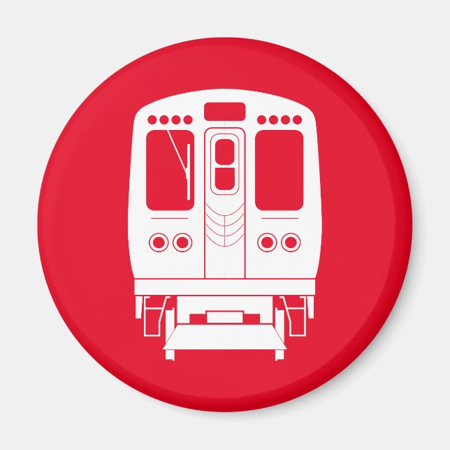 Imán Perfil "L" de Chicago Blanco sobre fondo rojo (Frente)