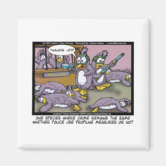 Imán Perfiles de Pingüinos Graciosos Regalos Tees & Col (Frente)