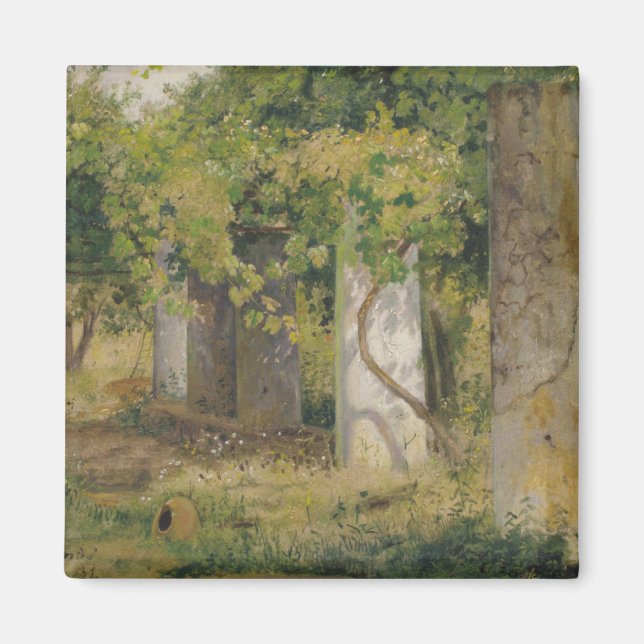 Imán Pérgola Con Uvas De Vino (Paisaje De Viñedo) (Frente)