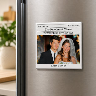 Imán Periódico para recién casados Parejas casadas Foto