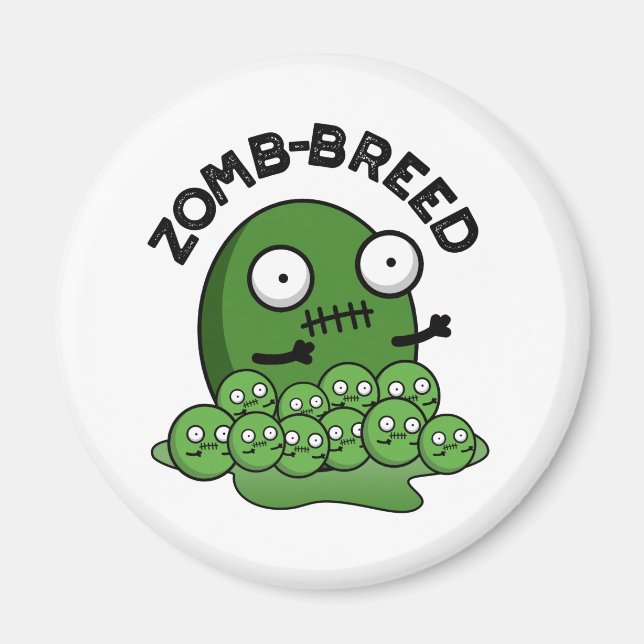 Imán Perla de la raza Zom Funny Halloween Zombie (Frente)