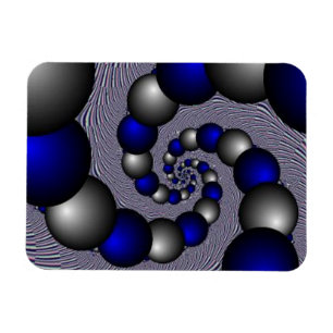 Imán Perlas Plateadas Y Azules Al Infinito