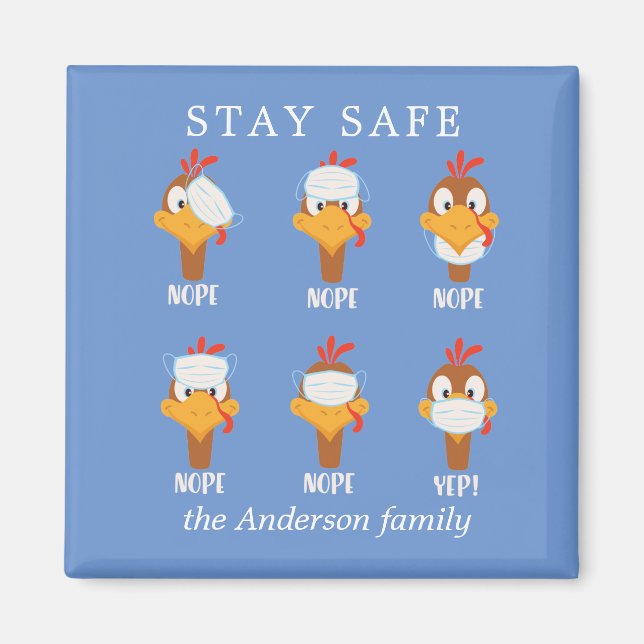 Imán permanencia segura turquía máscara facial pandemia (Frente)