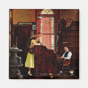 Imán Permiso de matrimonio de Norman Rockwell