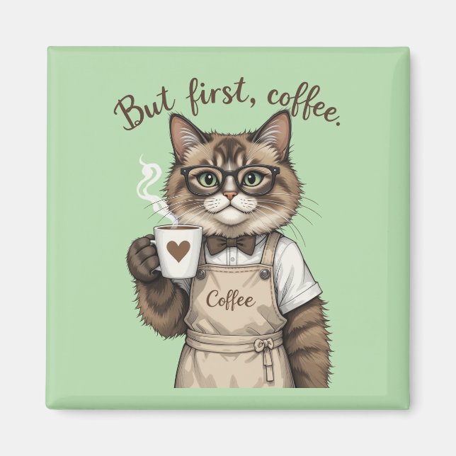 Imán Pero Primero, Gato Café (Frente)