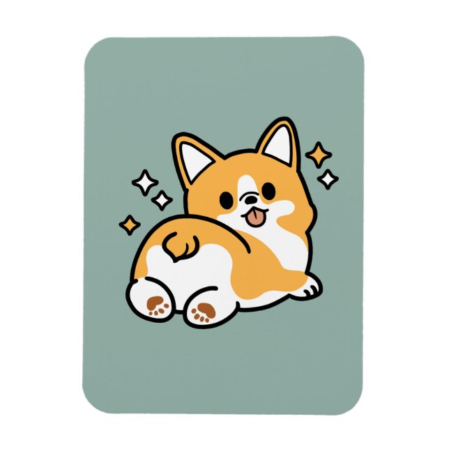 Imán Pero primero, Nap - Personalizado de Corgi Butt (Vertical)