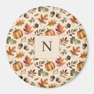 Imán Peronalized Fall Earthy Naranja Watercolor Letras