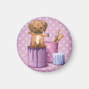 Imán Perrito de Puggle en pote de pintura