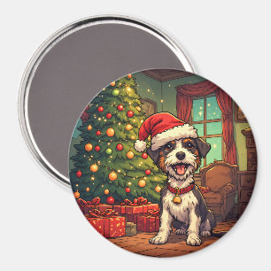 Imán Perrito Desaliñado Gorro de Santa Claus Árbol de N