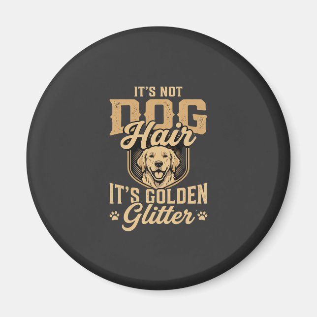 Imán Perrito Golden Retriever Divertido Pelo Brillo (Frente)