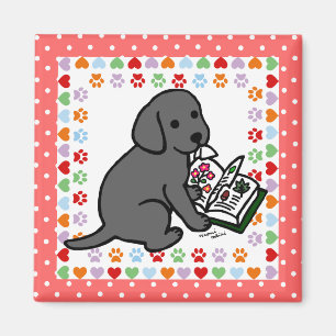 Imán Perrito negro curioso de Labrador