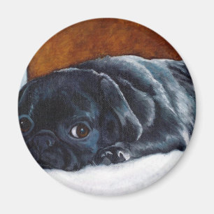 Imán Perrito negro del barro amasado