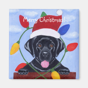 Imán Perrito negro Santa de Labrador