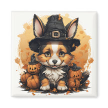 Perro Adorable Con Calabazas Personalizado Hallowe