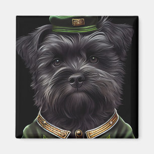 Imán Perro Affenpinscher con vestido de San Patricio