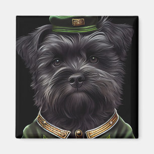 Imán Perro Affenpinscher con vestido del día de San Pat