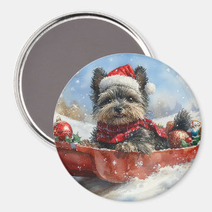 Imán Perro Affenpinscher en escaramuza deja que nieve N
