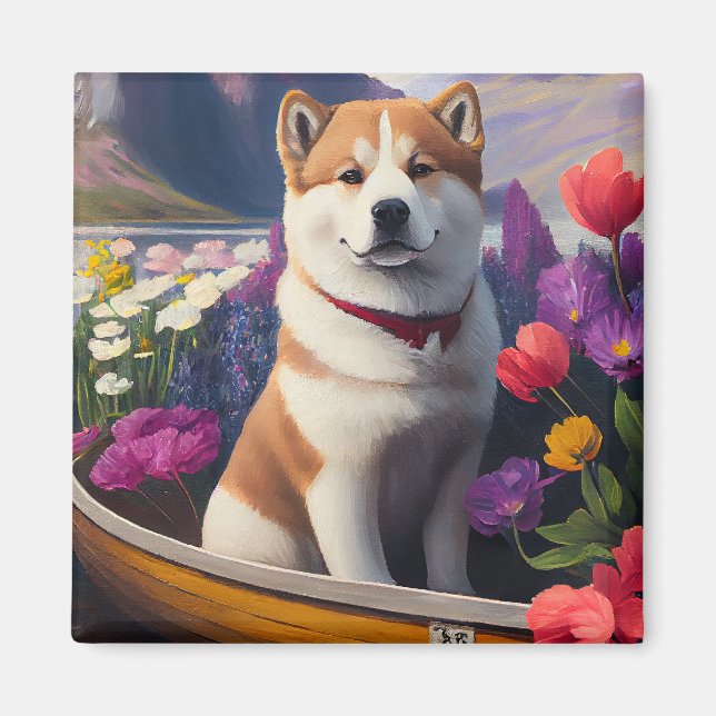 Imán Perro Akita en un pádel: una aventura escénica (Frente)