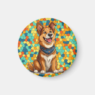 Imán Perro alegre de estilo cartoon