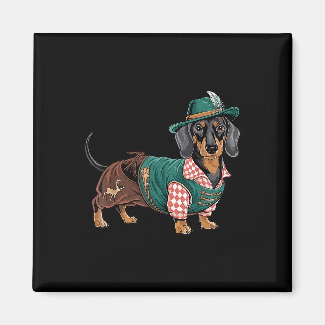 Imán Perro alemán Dachshund Bavarian Weiner Sausage _4 (Frente)