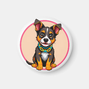 Imán Perro animado lindo con collar