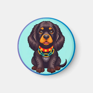 Imán Perro animado lindo con collar