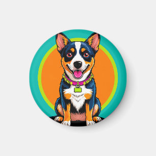 Imán Perro Animado Lindo con Collar