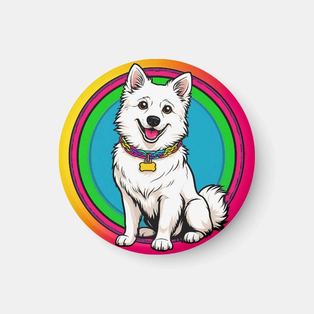 Imán Perro animado lindo con collar (Frente)