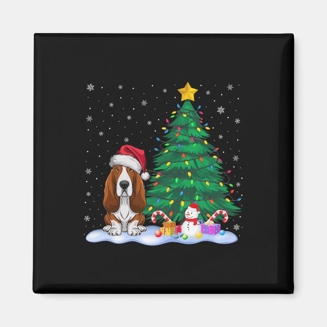 Imán Perro apuesto árbol de navidad alumbra al reno Gor (Frente)