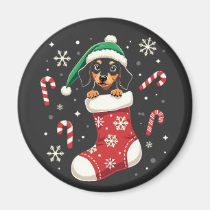 Imán Perro Beagle con amantes de los Navidades de Santa