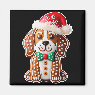 Imán Perro Beagle De Jengibre Divertido Navidad Mujer H