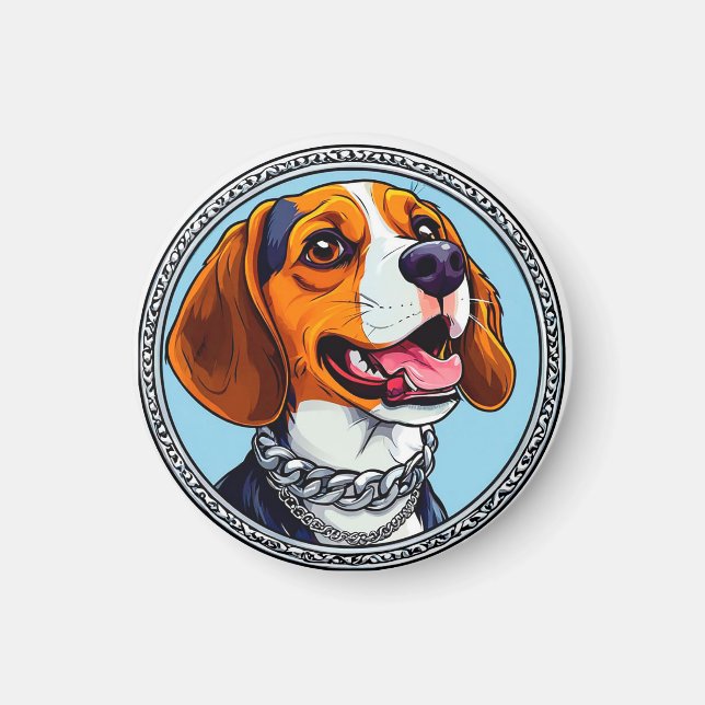 Imán Perro beagle lindo (Frente)