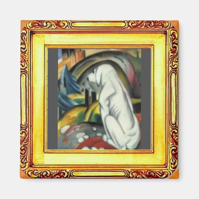 Imán Perro blanco por Franz Marc (Frente)