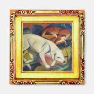 Imán Perro blanco, zorro y gato por Franz Marc