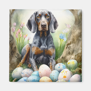 Imán Perro Bluetick Coonhound con huevos de Pascua Fies