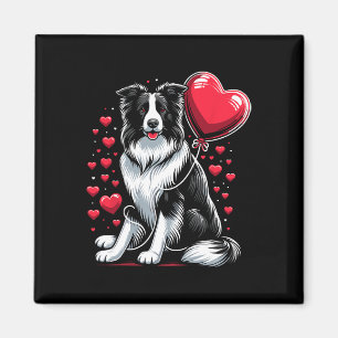Imán Perro Border Collie Día de San Valentín Dueño de P