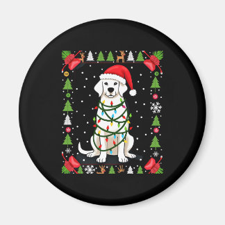 Imán Perro Boxer Blanco Jersey Feo De Navidad Divertido