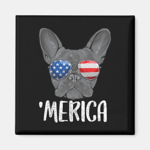 Imán Perro Bulldog Francés 4 De Julio Bandera Estadouni