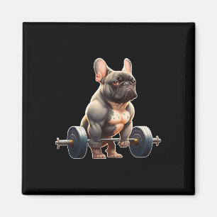 Imán Perro Bulldog Francés Divertido Gimnasio De Muscul