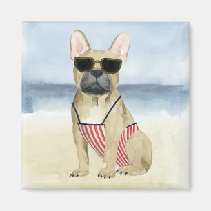 Imán Perro caliente Cachorros En La Playa