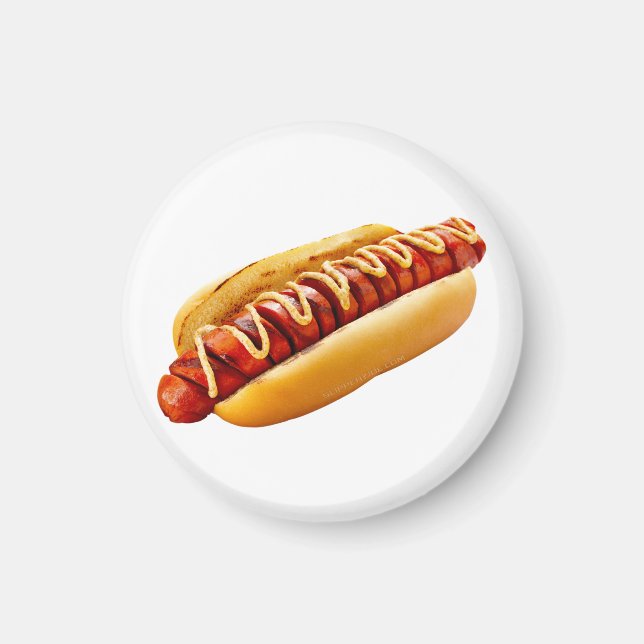 Imán perro caliente de SlipperyJoe's con vibra de BBQ d (Frente)