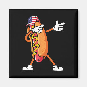 Imán Perro caliente del 4 de julio Singles Bandera de A