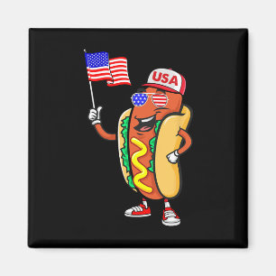 Imán Perro Caliente Patriótico Bandera Americana Usa Di